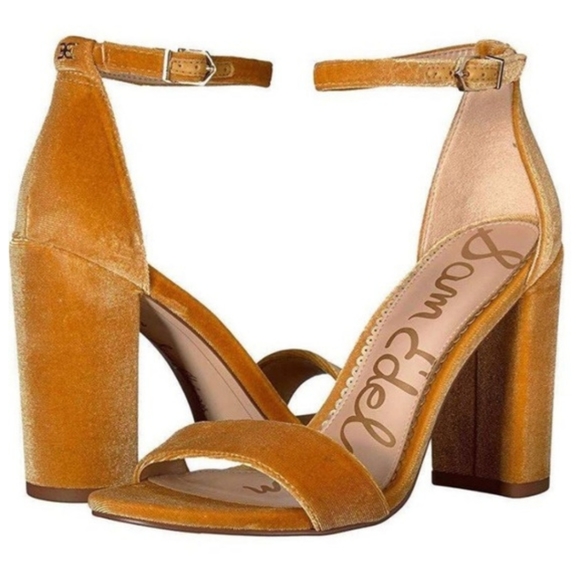 Sam Edelman Shoes - *RARE* Sam Edelman Yaro Block Heel Sandal in Gold Marigold Velvet